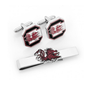 South Carolina Gamecocks Cufflinks and Tie Bar Gift Set